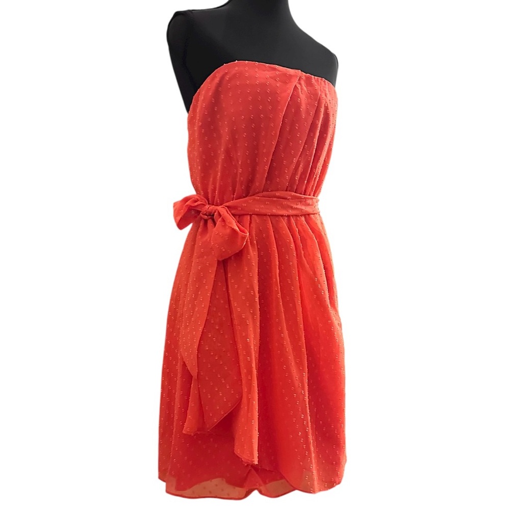Express Vibrant Orange Strapless Dress EUC Size 8
